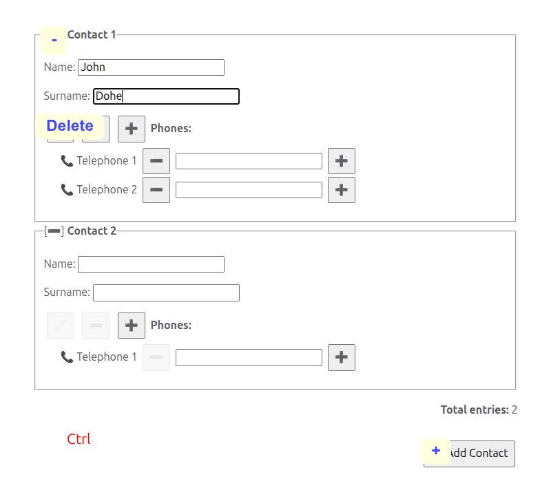 Screenshot showing hotkey hints appearing on buttons when Ctrl key is pressed